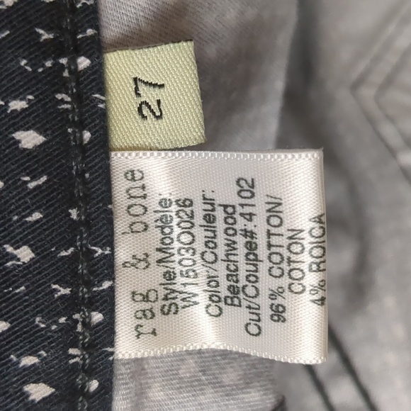 RAG & bone black white legging jeans size 27 - Picture 6 of 6